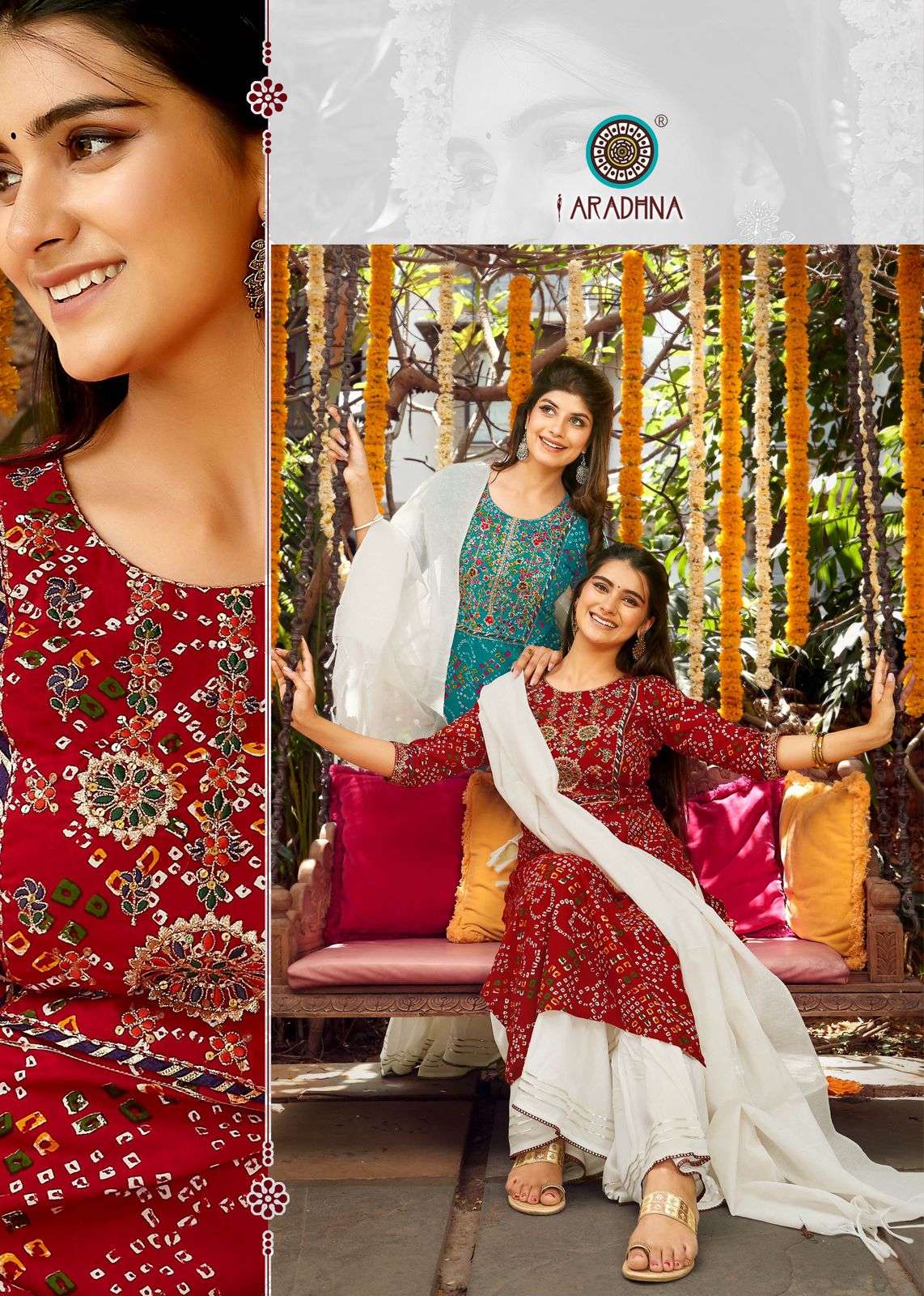 ARADHNA PRESENTS BANDHEJ 1 FESTIVE HEAVY RAYON EMBROIDERY WHOLESALE READYMADE COLLECTION